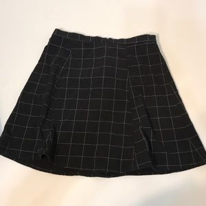 American apparel black and white grid skirt
